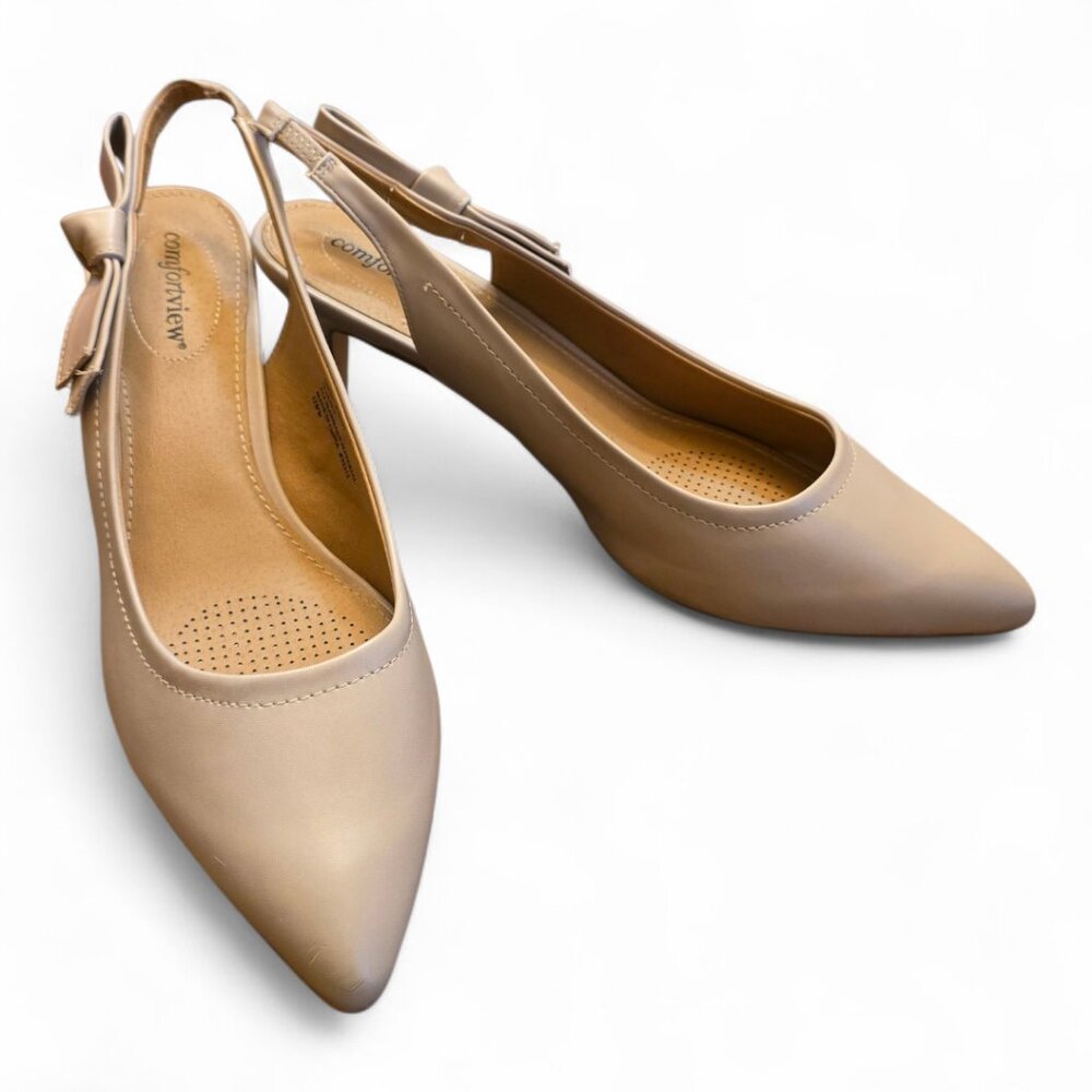 NWOT - COMFORTVIEW Beige/Cream Slingback Pumps sz 12 - NWOT